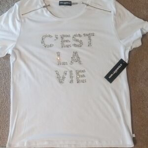 Karl Lagerfeld White Graphic T-Shirt